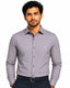 Men's Printed Regular Fit Formal Shirt | Purple | Premium | 100% Satin Cotton | Full Sleeves | Single Chest Pocket