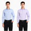 Clothizen Men's Solid Formal Shirt pack of 2 Medium Blue | Lavender | Premium | Cotton Enriched | Full Sleeves | Comfort Fit | Single Chest Pocket