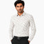 Men's Printed Regular Fit Formal Shirt | White and Brown| Premium | 100% Cotton | Full Sleeves | Single Chest Pocket