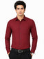 Clothizen Men's Solid Formal Shirt | Deep Maroon | Premium | Cotton Enriched | Full Sleeves | Comfort Fit | Single Chest Pocket