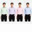 Clothizen Men's Solid Formal Shirt pack of 4 | Medium Blue| Green | Lavender | Pink | Premium | Cotton Enriched | Full Sleeves | Comfort Fit | Single Chest Pocket