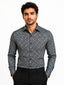 Men's Printed Regular Fit Formal Shirt | Black | Premium | 100% Cotton | Full Sleeves | Single Chest Pocket