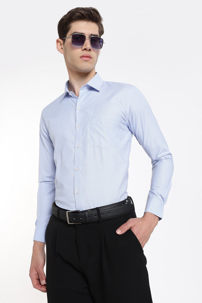 Clothizen Men's Solid Formal Shirt | Lavender | Premium | Cotton Enriched | Full Sleeves | Comfort Fit | Single Chest Pocket