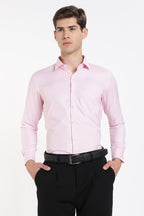 Clothizen Men's Solid Formal Shirt | Lavender | Premium | Cotton Enriched | Full Sleeves | Comfort Fit | Single Chest Pocket