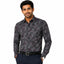 Men's Printed Regular Fit  Semi Formal Shirt | Wine Black | Premium | 100% Cotton | Full Sleeves | Single Chest Pocket