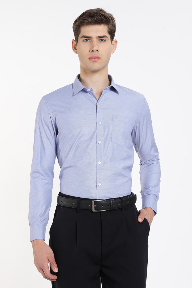 Clothizen Men's Solid Formal Shirt | Lavender | Premium | Cotton Enriched | Full Sleeves | Comfort Fit | Single Chest Pocket