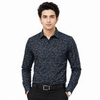 Men's Printed Regular Fit Semi Formal Shirt | Premium | 100% Cotton | Full Sleeves | Single Chest Pocket