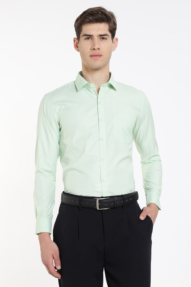 Clothizen Men's Solid Formal Shirt | Lavender | Premium | Cotton Enriched | Full Sleeves | Comfort Fit | Single Chest Pocket