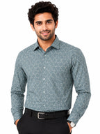 Men's Printed Regular Fit Semi Formal Shirt | Premium | 100% Cotton | Full Sleeves | Single Chest Pocket