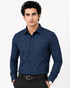 Men's Printed Regular Fit Semi Formal Shirt | Premium | 100% Cotton | Full Sleeves | Single Chest Pocket