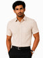 Men's Printed Slim Fit Semi Formal Shirt | Light Beige| Premium | Cotton | Half Sleeves | Single Chest Pocket