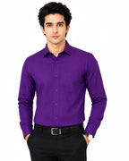 Clothizen Men's Solid Formal Shirt | Deep Maroon | Premium | Cotton Enriched | Full Sleeves | Comfort Fit | Single Chest Pocket