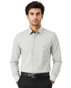 Men's Printed Regular Fit Formal Shirt |Aqua Blue Premium |100% Satin Cotton | Full Sleeves | Single Chest Pocket
