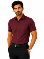 Men's Solid Formal Shirt | Light Grey | Premium | Cotton | Half Sleeves | Single Chest Pocket