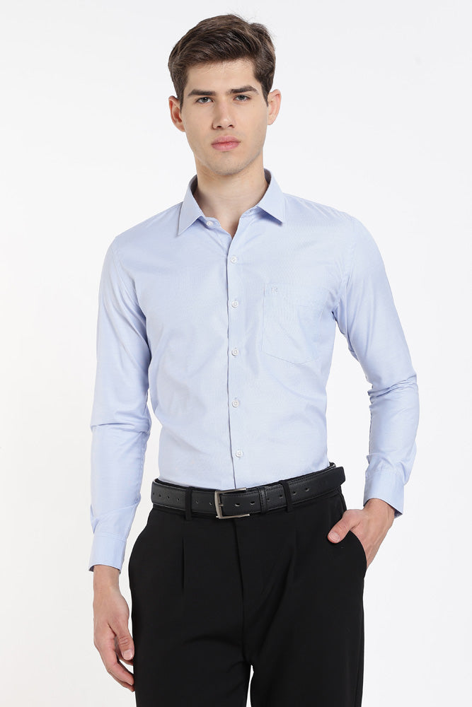 Clothizen Men's Solid Formal Shirt | Lavender | Premium | Cotton Enriched | Full Sleeves | Comfort Fit | Single Chest Pocket