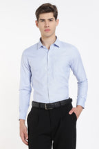 Clothizen Men's Solid Formal Shirt | Lavender | Premium | Cotton Enriched | Full Sleeves | Comfort Fit | Single Chest Pocket