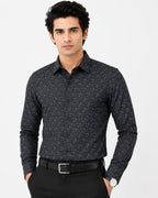 Men's Printed Regular Fit Semi Formal Shirt | Premium | 100% Cotton | Full Sleeves | Single Chest Pocket