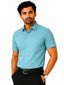 Men's Solid Formal Shirt | Light Aqua Blue | Premium | Cotton | Half Sleeves | Single Chest Pocket