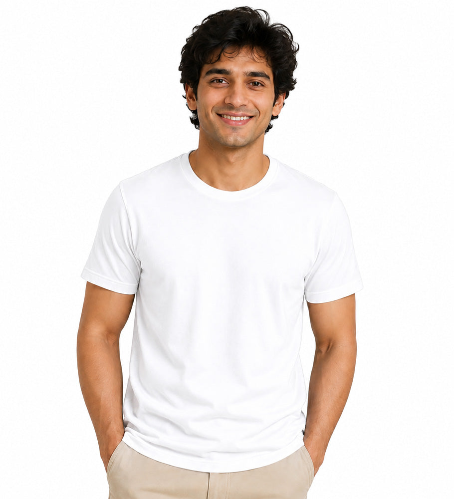 Clothizen Men's Premium 100% Cotton Solid T-Shirt | Black | Round Neck| Half Sleeves | Regular Fit | 180 GSM | Bio-Washed