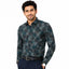 Men's Printed Regular Fit Semi Formal Shirt | Midnight Teal | Premium | 100% Cotton | Full Sleeves | Single Chest Pocket