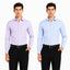 Clothizen Men's Solid Formal Shirt pack of 2 Light Blue | Lavender | Premium | Cotton Enriched | Full Sleeves | Comfort Fit | Single Chest Pocket