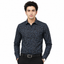 Men's Printed Regular Fit  Semi   Formal Shirt | Royal Blue Black | Premium | 100% Cotton | Full Sleeves | Single Chest Pocket
