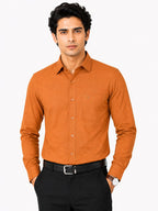 Clothizen Men's Solid Formal Shirt | Deep Maroon | Premium | Cotton Enriched | Full Sleeves | Comfort Fit | Single Chest Pocket
