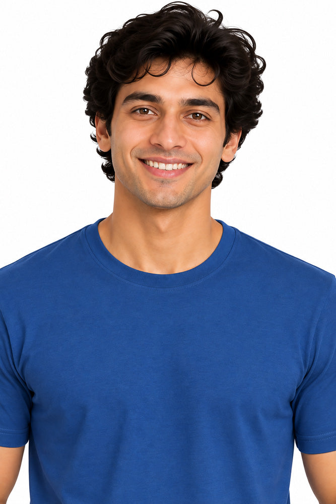 Clothizen Men's Premium 100% Cotton Solid T-Shirt | Black | Round Neck| Half Sleeves | Regular Fit | 180 GSM | Bio-Washed