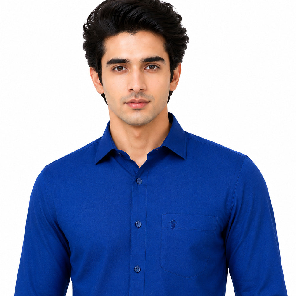 Clothizen Men's Solid Formal Shirt | Deep Maroon | Premium | Cotton Enriched | Full Sleeves | Comfort Fit | Single Chest Pocket