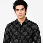 Men's Printed Regular Fit Semi Formal Shirt | Premium | 100% Cotton | Full Sleeves | Single Chest Pocket