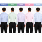 Clothizen Men's Solid Formal Shirt pack of 5 | Medium Blue| Green | Lavender | Pink | Light Blue | Premium | Cotton Enriched | Full Sleeves | Comfort Fit | Single Chest Pocket