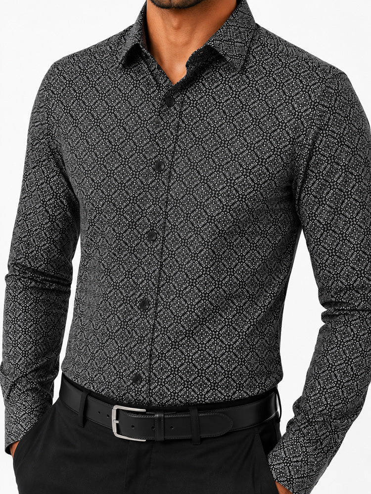 Men's Striped Smart Fit Semi Formal Shirt | Black | Premium | 100% Cotton | Full Sleeves | Single Chest Pocket