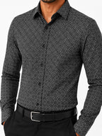Men's Striped Smart Fit Semi Formal Shirt | Black | Premium | 100% Cotton | Full Sleeves | Single Chest Pocket