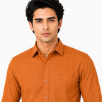 Clothizen Men's Solid Formal Shirt | Deep Maroon | Premium | Cotton Enriched | Full Sleeves | Comfort Fit | Single Chest Pocket