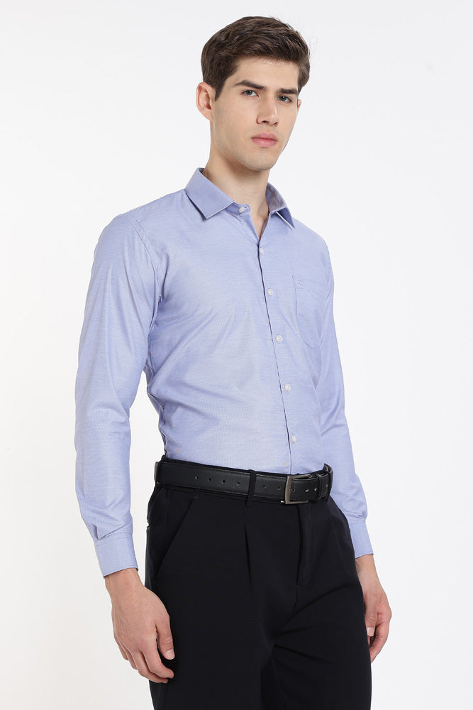 Clothizen Men's Solid Formal Shirt | Lavender | Premium | Cotton Enriched | Full Sleeves | Comfort Fit | Single Chest Pocket