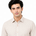 Men's Printed Regular Fit Semi Formal Shirt | Premium | 100% Cotton | Full Sleeves | Single Chest Pocket
