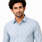 Men's Printed Regular Fit Semi Formal Shirt |  Premium | 100% Cotton | Full Sleeves | Single Chest Pocket