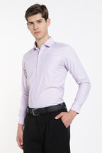 Clothizen Men's Solid Formal Shirt | Lavender | Premium | Cotton Enriched | Full Sleeves | Comfort Fit | Single Chest Pocket