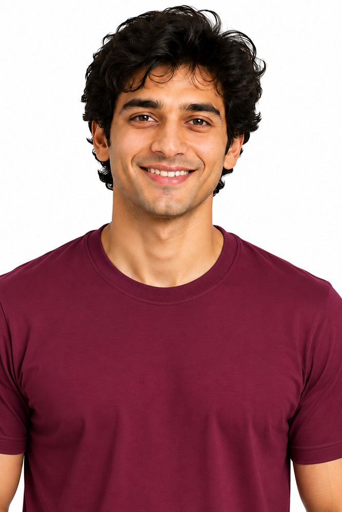 Clothizen Men's Premium 100% Cotton Solid T-Shirt | Black | Round Neck| Half Sleeves | Regular Fit | 180 GSM | Bio-Washed