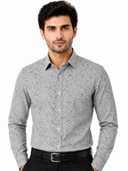 Men's Printed Regular Fit Formal Shirt | Aqua Green | Premium |100% Satin Cotton | Full Sleeves | Single Chest Pocket