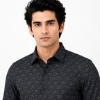 Men's Printed Regular Fit Semi Formal Shirt | Premium | 100% Cotton | Full Sleeves | Single Chest Pocket
