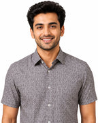 Men's Printed Slim Fit Semi Formal Shirt | Premium | 100% Cotton | Half Sleeves | Single Chest Pocket
