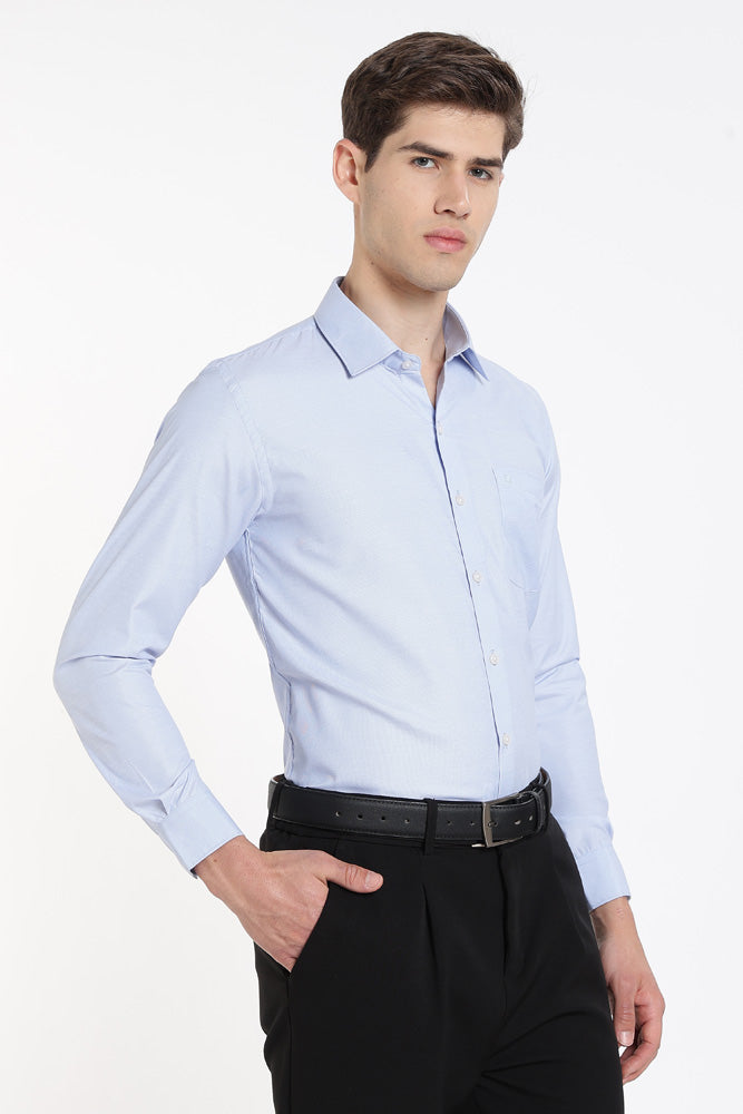 Clothizen Men's Solid Formal Shirt | Lavender | Premium | Cotton Enriched | Full Sleeves | Comfort Fit | Single Chest Pocket