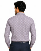Men's Printed Regular Fit Formal Shirt | Aqua Blue | Premium |100% Satin Cotton | Full Sleeves | Single Chest Pocket