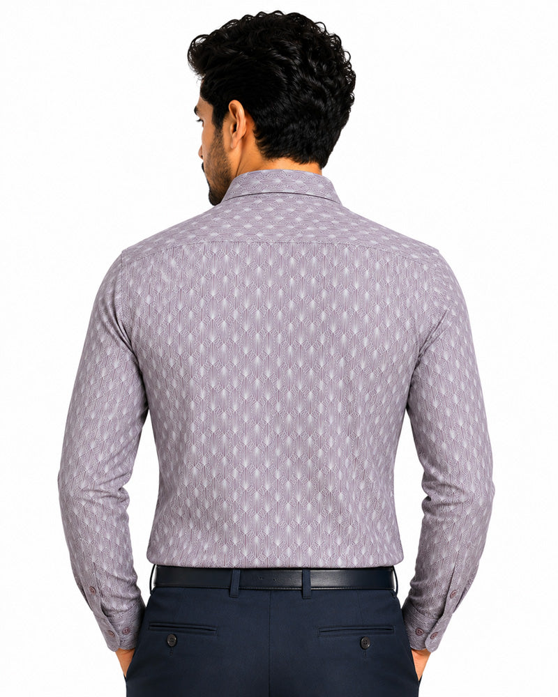 Men's Printed Regular Fit Formal Shirt | Aqua Blue | Premium |100% Satin Cotton | Full Sleeves | Single Chest Pocket