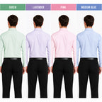 Clothizen Men's Solid Formal Shirt pack of 4 | Medium Blue| Green | Lavender | Pink | Premium | Cotton Enriched | Full Sleeves | Comfort Fit | Single Chest Pocket