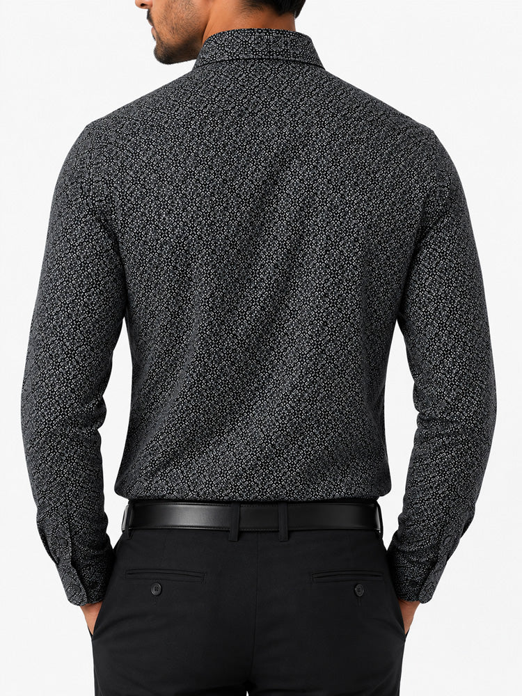 Men's Striped Smart Fit Semi Formal Shirt | Black | Premium | 100% Cotton | Full Sleeves | Single Chest Pocket