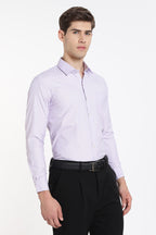 Clothizen Men's Solid Formal Shirt | Lavender | Premium | Cotton Enriched | Full Sleeves | Comfort Fit | Single Chest Pocket