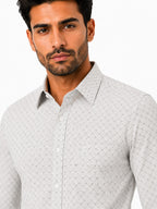 Men's Striped Smart Fit Semi Formal Shirt | Cream | Premium | 100% Cotton | Full Sleeves | Single Chest Pocket