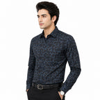 Men's Printed Regular Fit Semi Formal Shirt | Premium | 100% Cotton | Full Sleeves | Single Chest Pocket